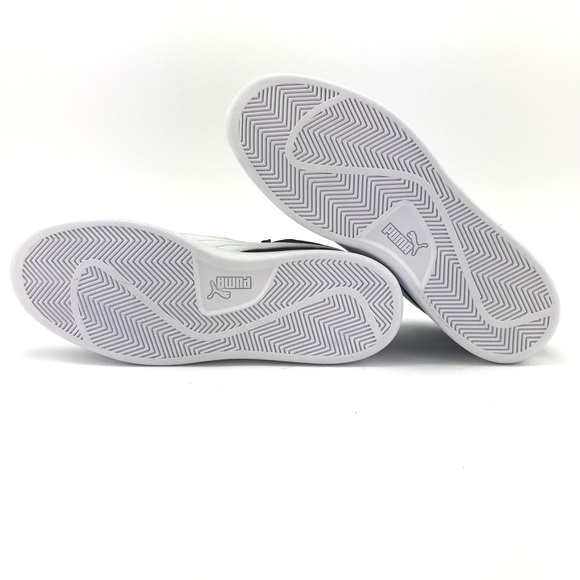 PUMA Mens Smash V2 Mid Suede Black White Shoes - Picture 7 of 8